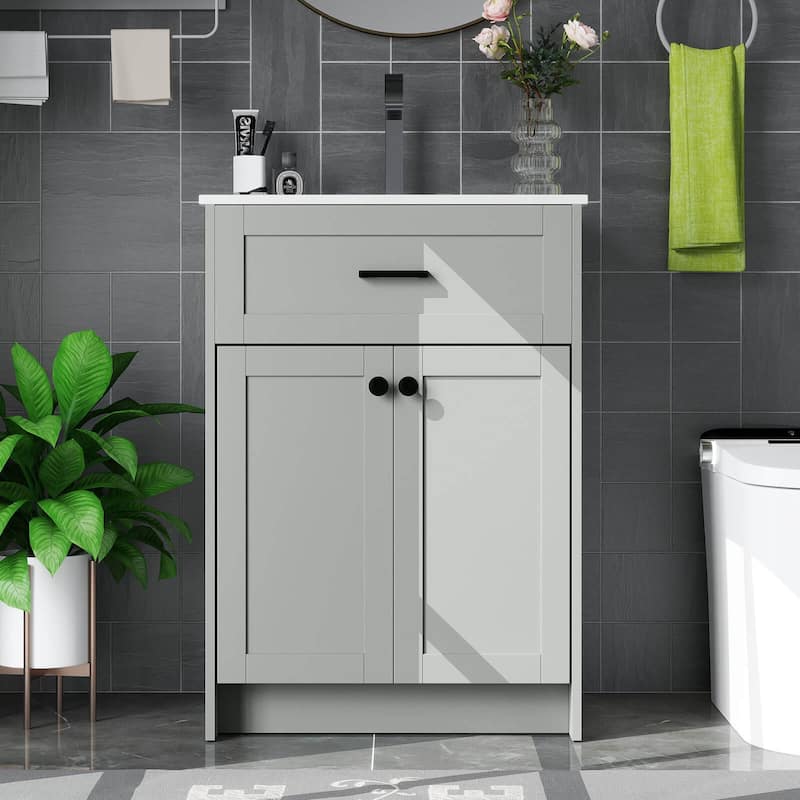 Costway Bathroom Vanity Unit with Basin Under Sink Bathroom Storage - See Details