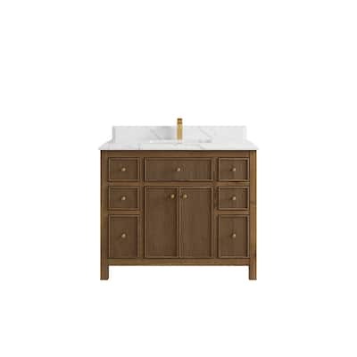 Willow Collections 42 in. W x 22 in. D Sonoma Teak Single Sink Bathroom Vanity with Countertop