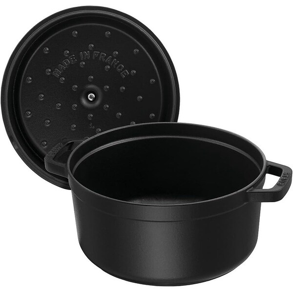 Staub 16cm / 1.25 qt Cast Iron Round Cocotte Pot, Matte Black