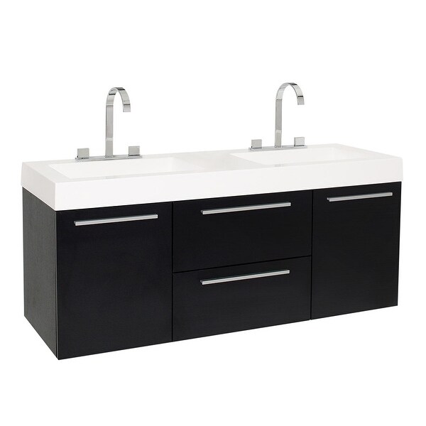 Fresca FCB8013-I Opulento 54" Wall Mounted / Floating Vanity Set with Engineered Wood Cabinet and Acrylic Dual Integrated Sinks