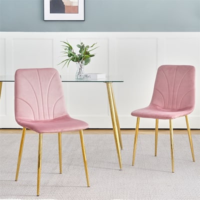 Modern Dining Chair with Gold Metal Legs (Set of 4)