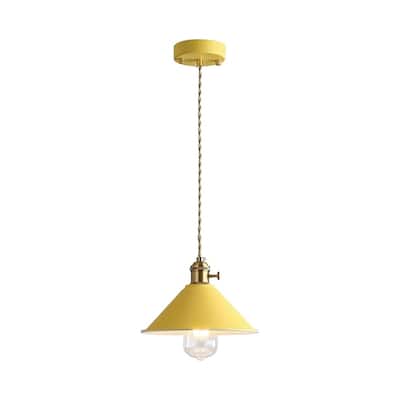 Modern hanging light yellow pendant light bronze alloy steel, iron kitchen light