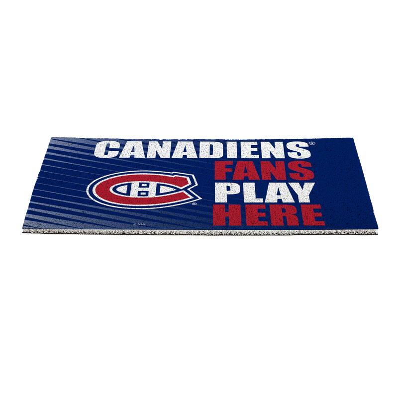 28 in. x 16 in. Montreal Canadiens "Fans Play Here" PVC Door Mat