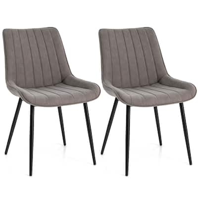 Costway Dining Chair Set of 2 Upholstered Leisure Chairs with Metal - See Details