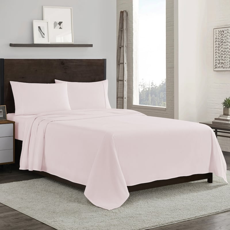 1500 Supreme Sweet Home Collection Flannel Sheet Set - Full - Pale Pink