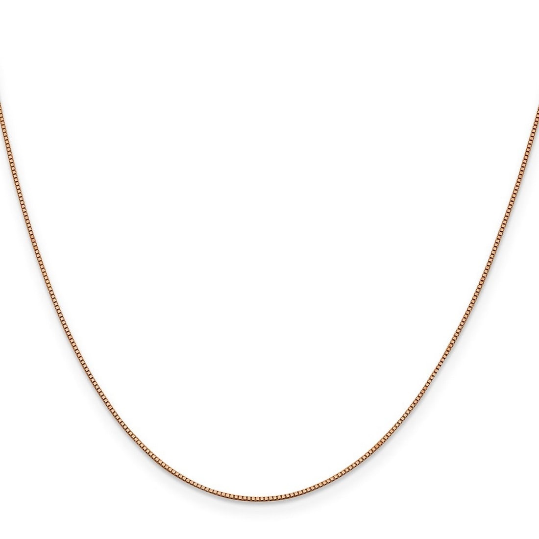 Curata 14k Rose Gold Diamond Cut 0.6mm Box Chain Necklace