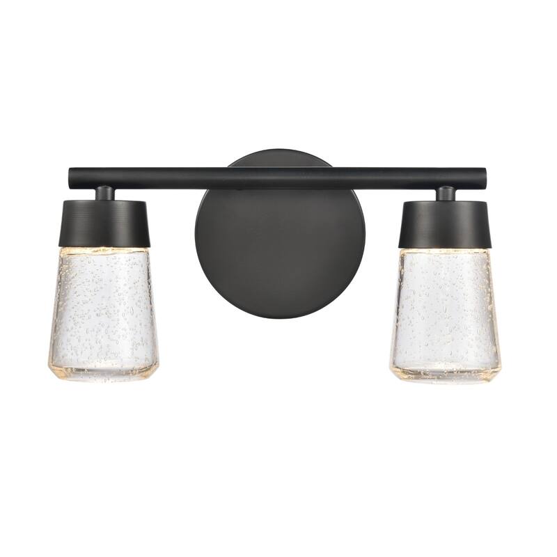 Jergen 12.5-inch Wide 2-Light Vanity Light in Matte Black - 12.5 - 12.5