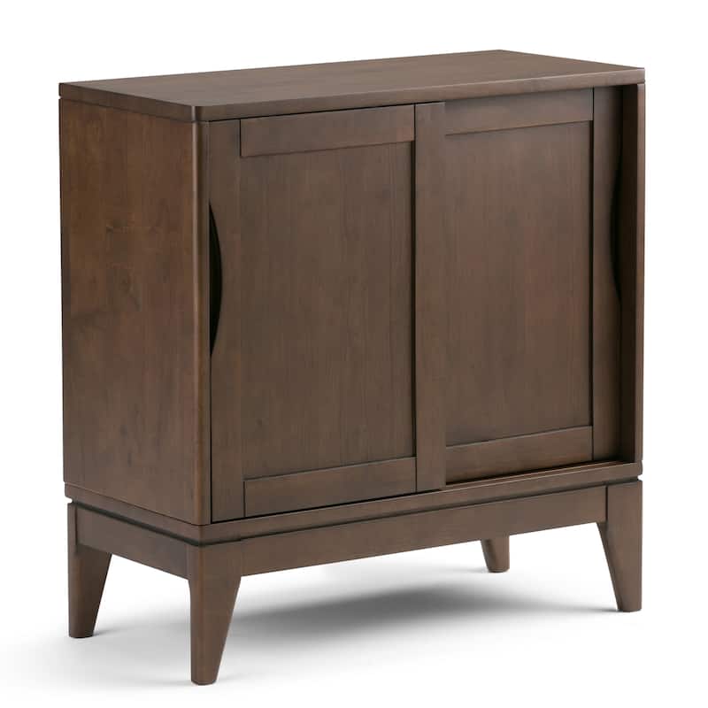 WYNDENHALL Pearson SOLID HARDWOOD 30 inch Wide Mid Century Modern Low Storage Cabinet - 30"w x 14"d x 31"h