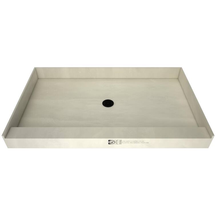 Tile Redi 3054CPVC Redi Base 54" x 30" Rectangular Shower Base with - Matte Black