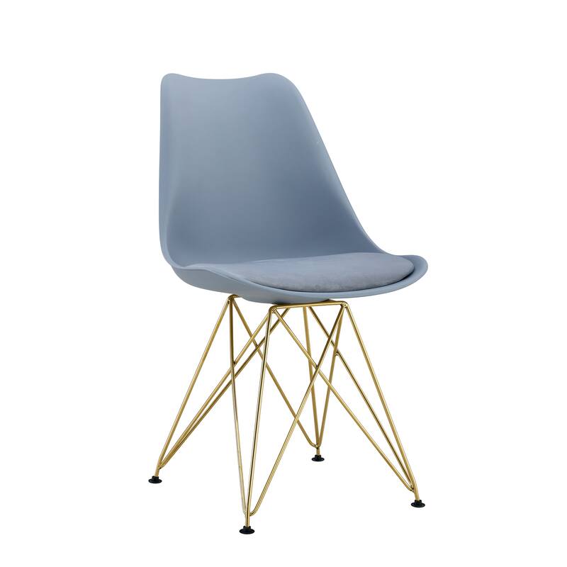 Modern Dining Chairs with Plastic Seat and Metal Legs (Set of 4)