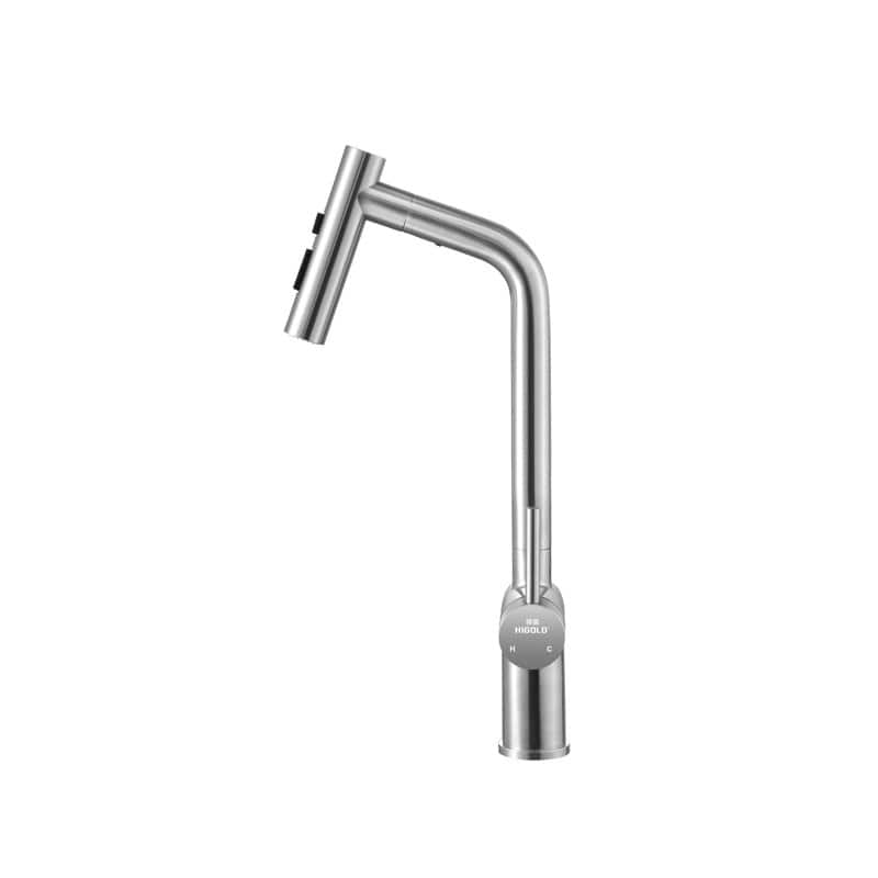 HIGOLD Kitchen Faucet with Pull Down Sprayer, Cold & Hot Water Function