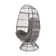 preview thumbnail 8 of 11, Pintan Outdoor Wicker Swivel Egg Chair with Cushion by Christopher Knight Home