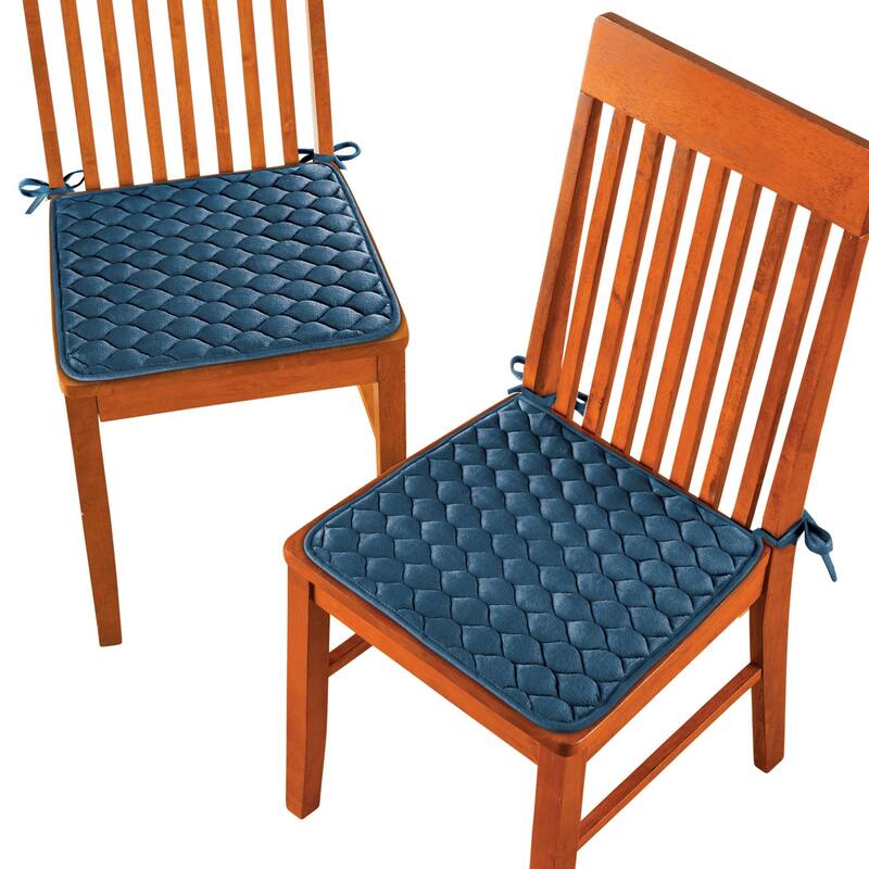 Solid Color Quilted Chair Pads - Set of 2