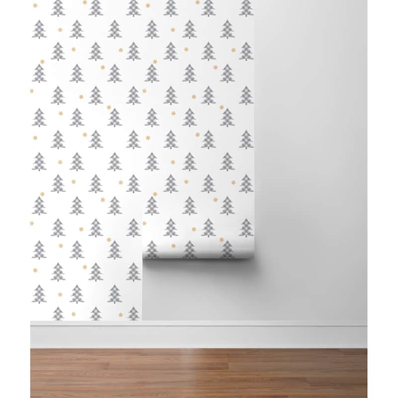NextWall Plaid Pines Peel and Stick Wallpaper