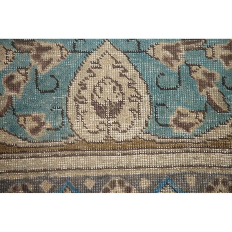 Hand Knotted Oriental 100% Wool Carpet Traditional Medallion Beige & Ivories Tabriz Area Rug - 12' 8'' X 9' 4''