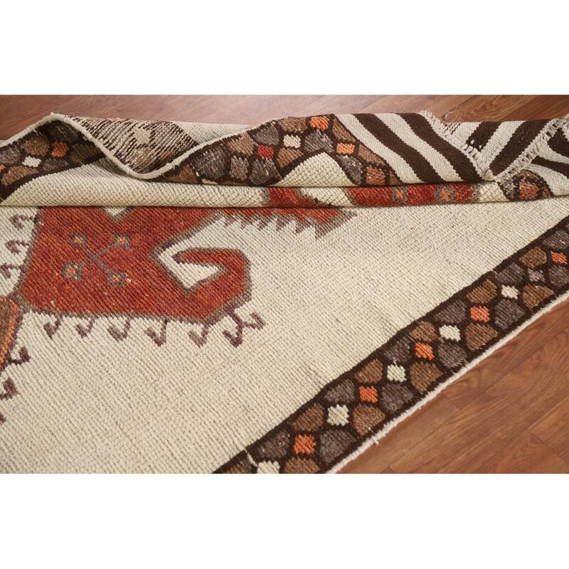 Anatolian Runner Rug Handmade Oriental Wool Carpet - 3'11"x 12'4"