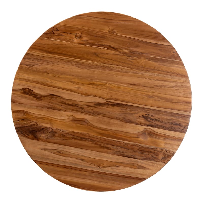 Caribic Modern Slatted Acacia Wood Dining Table - Brown