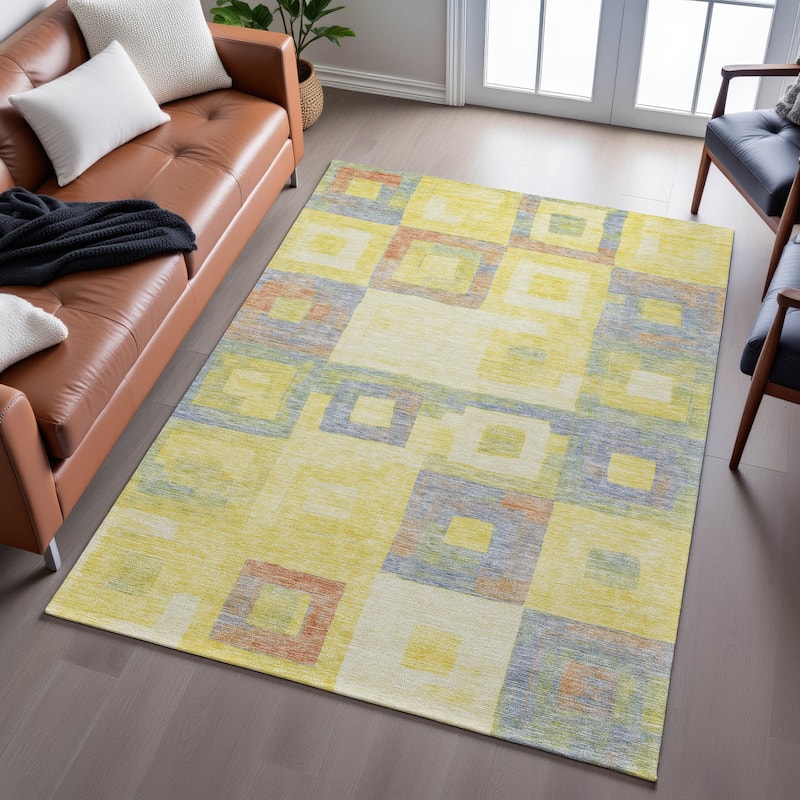 Premium Washable Super Soft Blocky Contemporary Mayfield Rug
