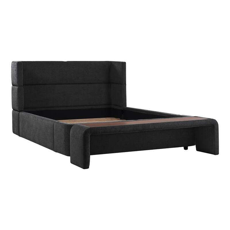 Kenneth Mordern Upholstered Bed with Four Interchangeable Configurations and Bedside Tables by HULALA HOME
