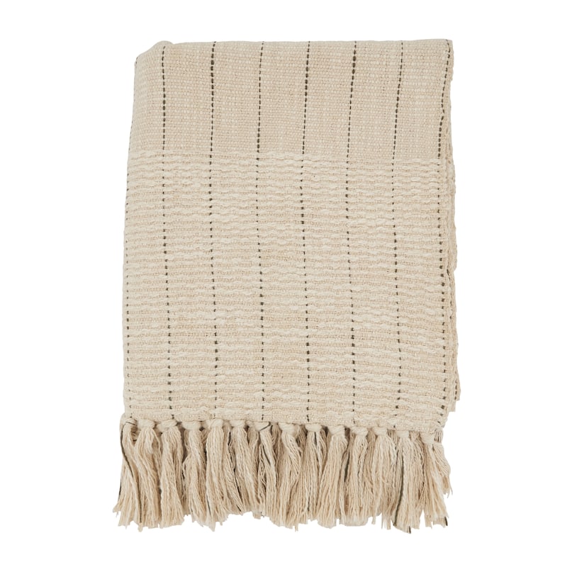 Striped Haven Fringe Throw Blanket - 50"x60"