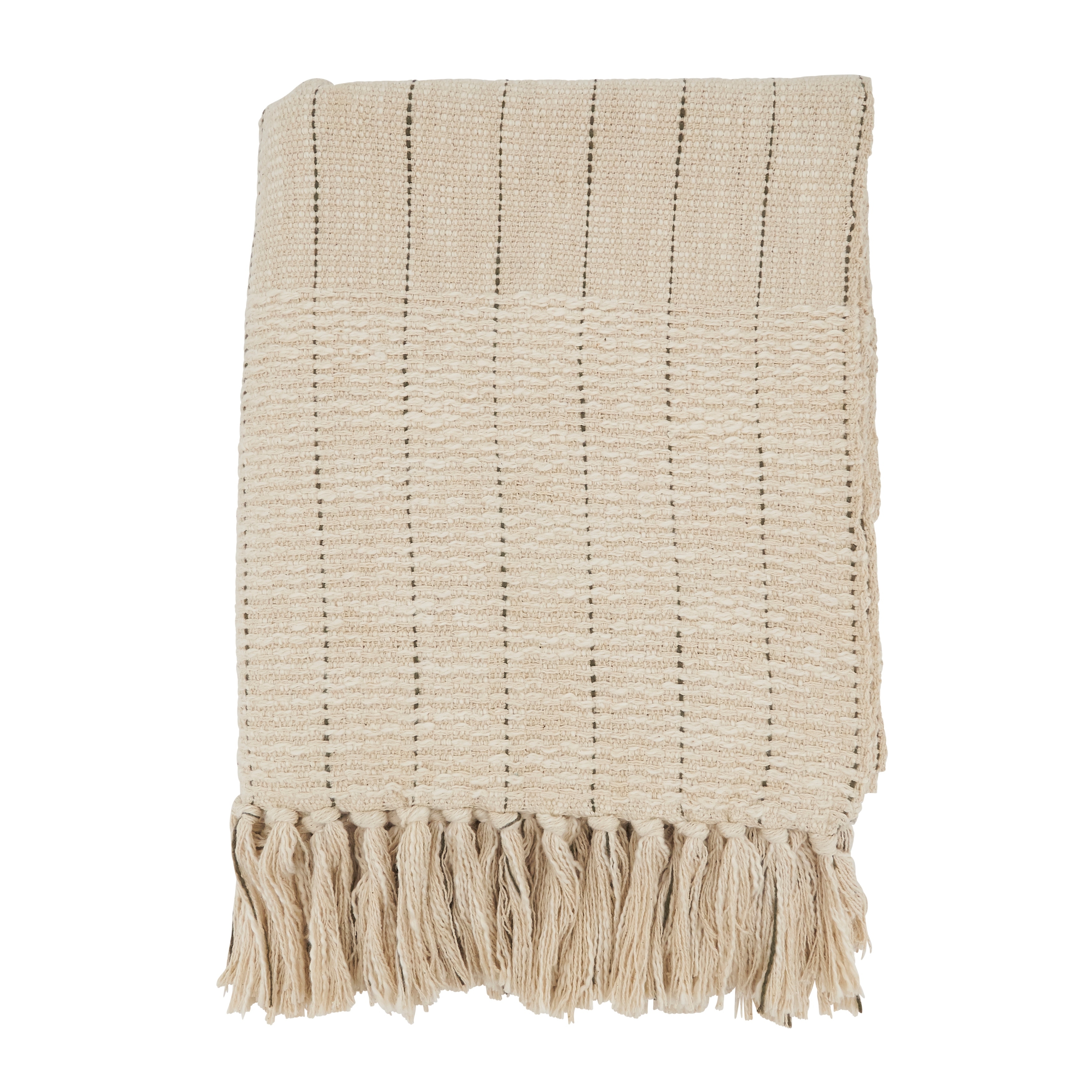 Saro Lifestyle Striped Haven Fringe Throw Blanket