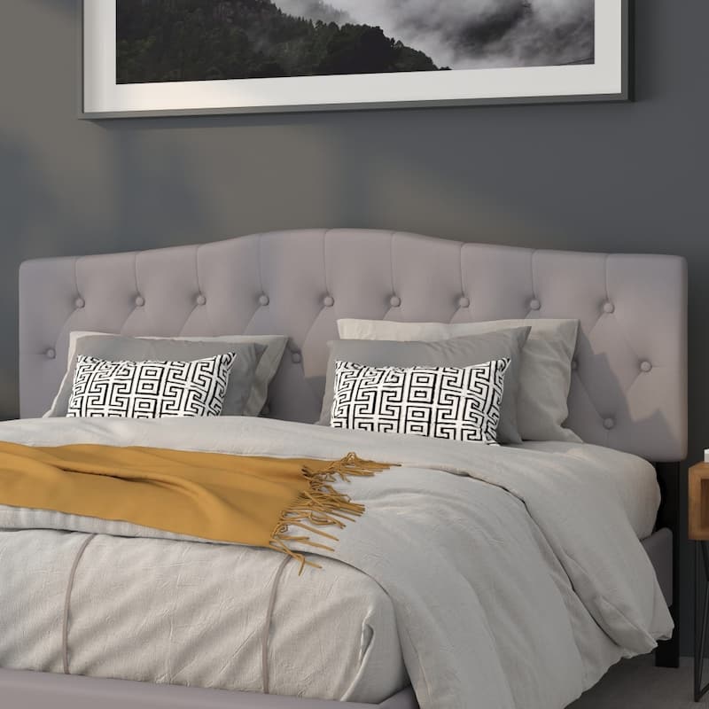 Arched Button Tufted Upholstered Headboard