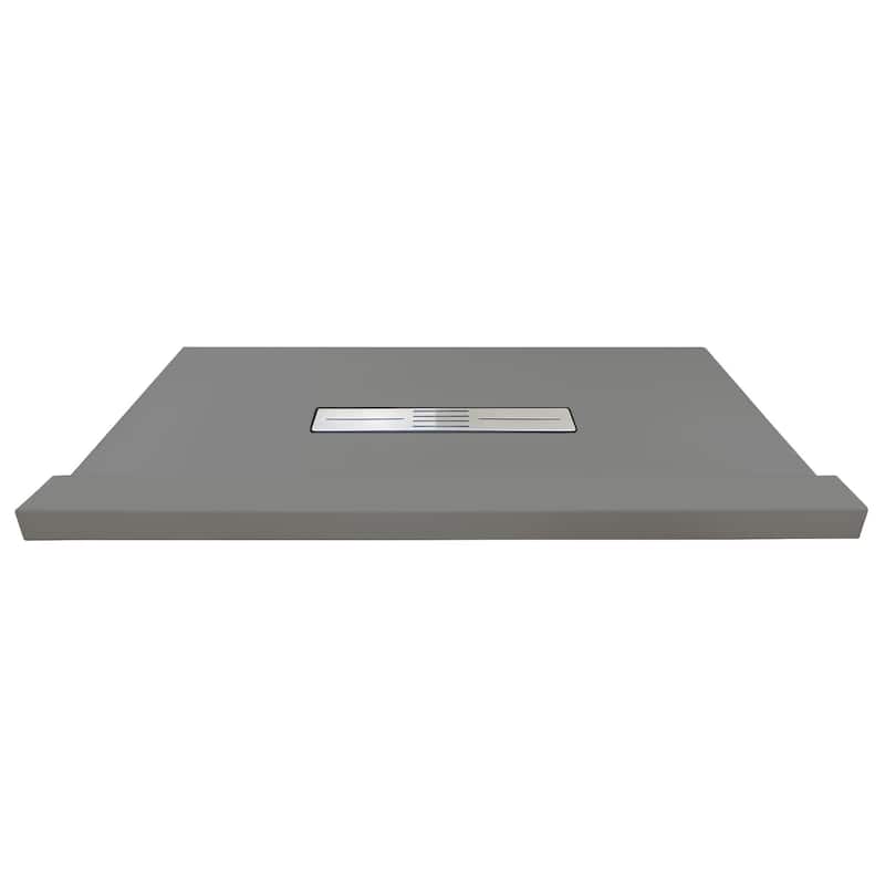 Transolid FZST6036C 59-1/8" x 36-1/2" Rectangular Shower Base with - Dark Grey