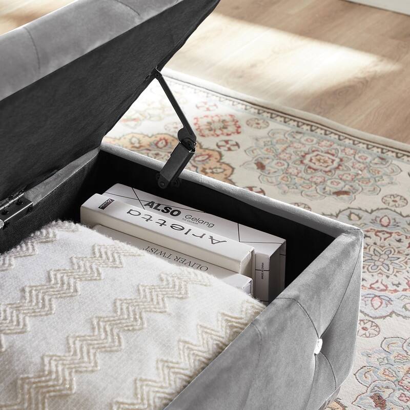 Storage Bench, Flip Top Entryway Bench Seat with Safety Hinge, Storage Chest with Padded Seat