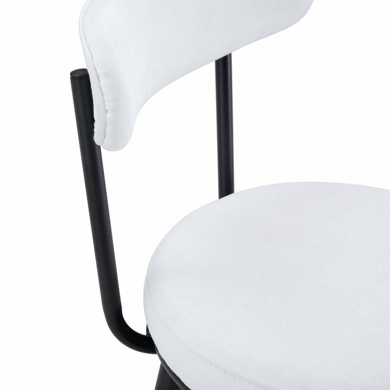 Modern High Stool with Gold-Plated Legs & Linen Seat