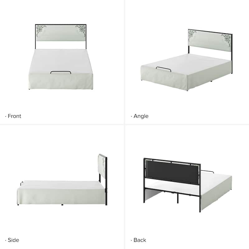 Oliver Modern Washable Slipcover Bed Upholstered Metal by HULALA HOME