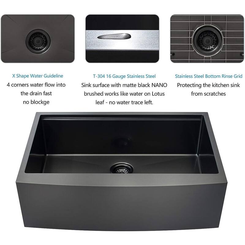 36 Inch Apron Front Workstation Farmhouse Kitchen Sink Single Bowl