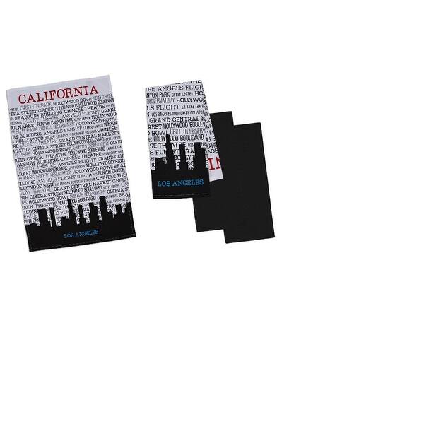 Shop Set Of 4 Decorative Los Angeles Printed Embroidered Cotton