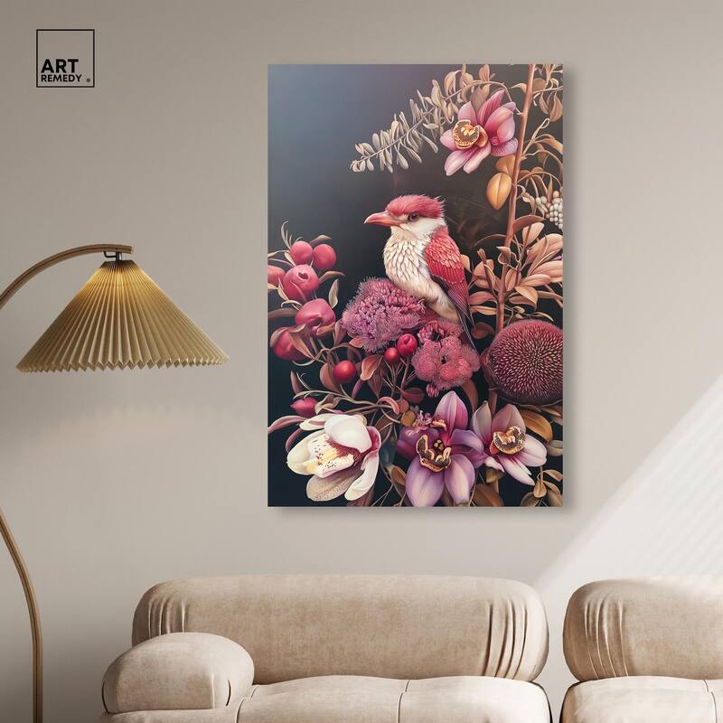 Bird and Bloom Canvas by Art Remedy, Gallery Wrapped