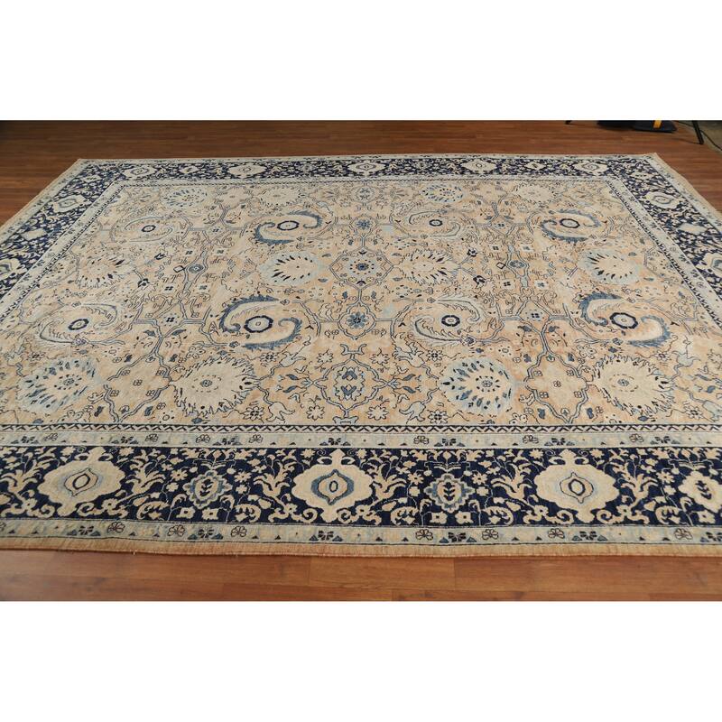 Hand Knotted Oriental 100% Wool Carpet Transitional All-Over Oranges & Rust Oushak Area Rug - 12' 1'' X 9' 1''