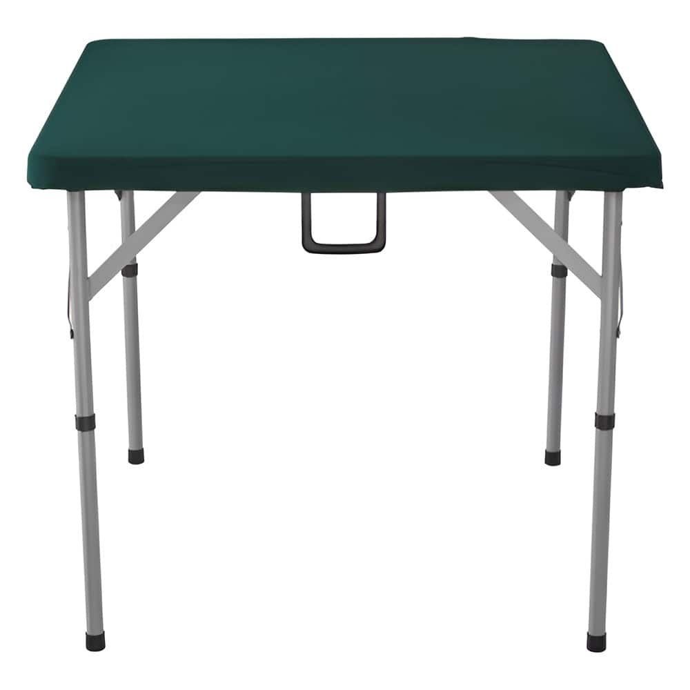 White HDPE Folding Card Table with Handle for 4 Players, Indoor or Outdoor - 34” L x 34” W x 29.13” H