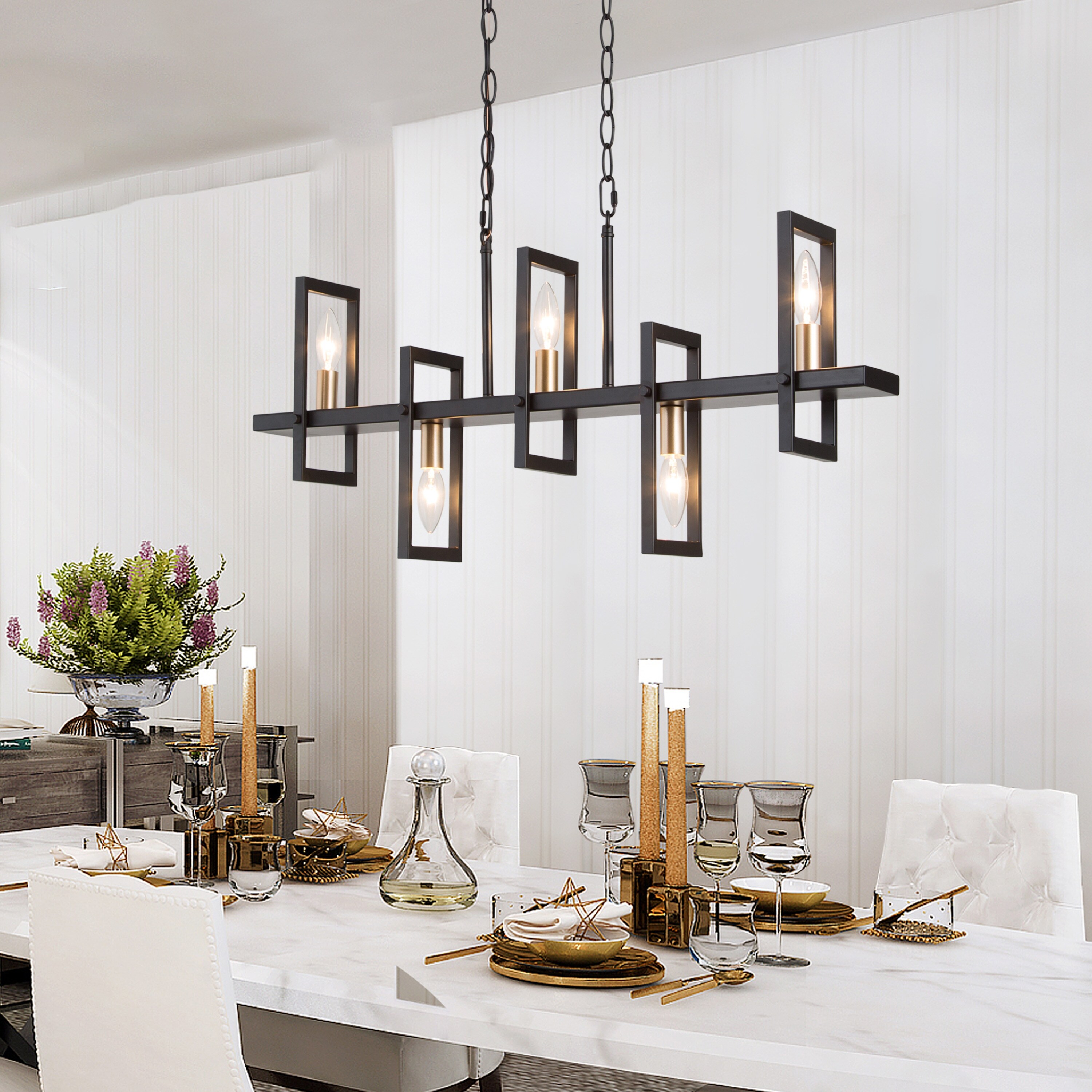 Tinky Modern Farmhouse 5-Light Black 