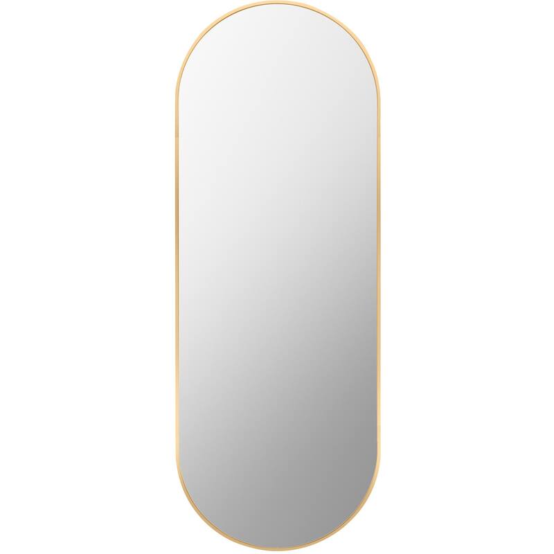 Livabliss Aranya Modern Aluminum Oval Pill-Shaped Accent Mirror