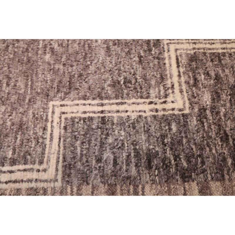 ECARPETGALLERY Hand-knotted Tangier Dark Grey Wool Rug - 8'3 x 9'9