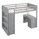 preview thumbnail 4 of 20, Multi-function Twin Size Loft Bed Wooden Kids Bed with Ladder,Guardrail,3 Shelves,4 Drawers and Desk