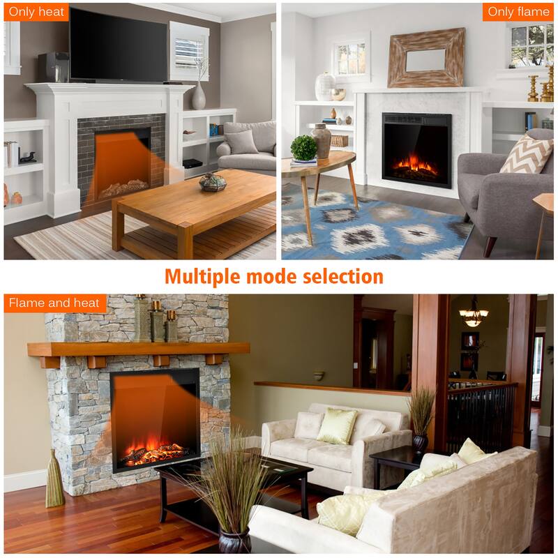 Costway 22.5'' Electric Fireplace Insert Freestanding & Recessed