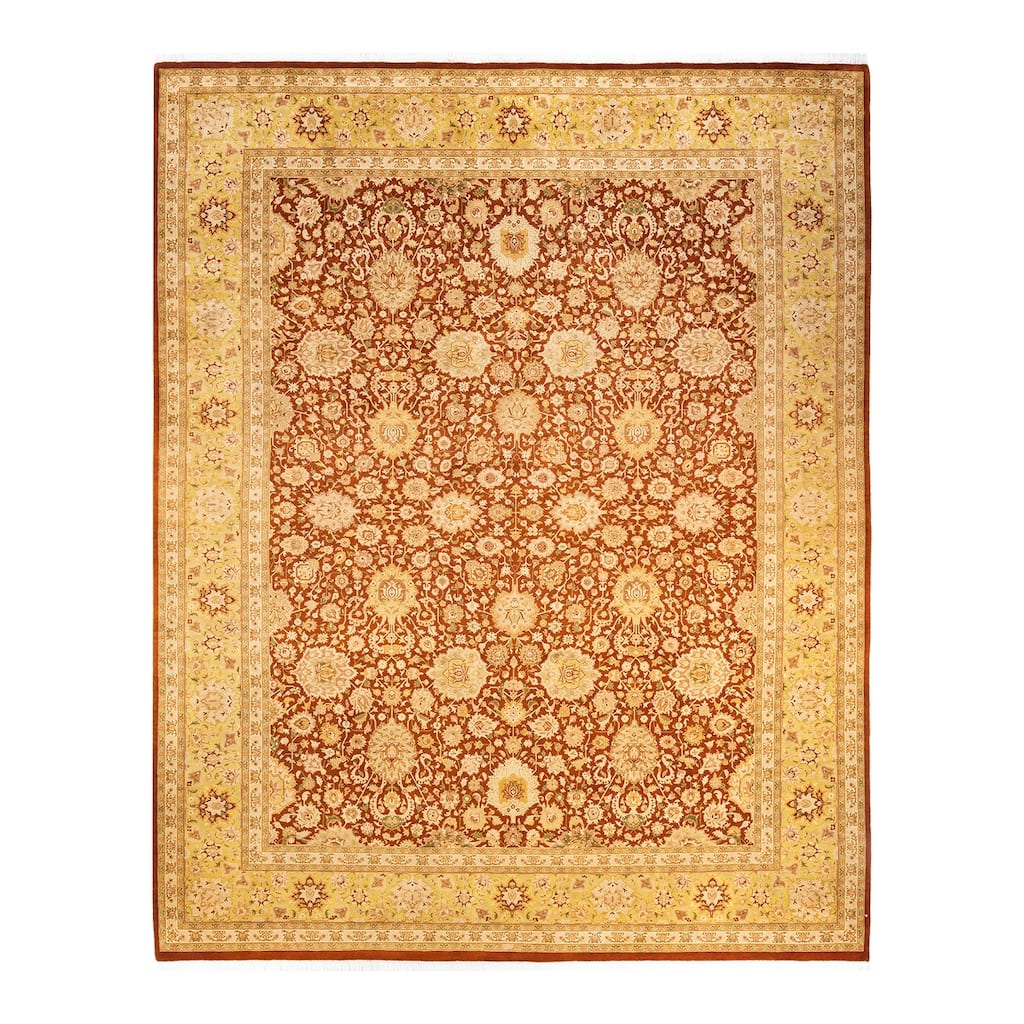 Overton One-of-a-Kind Hand-Knotted Traditional Oriental Mogul Brown Area Rug - 9' 3" x 11' 10"