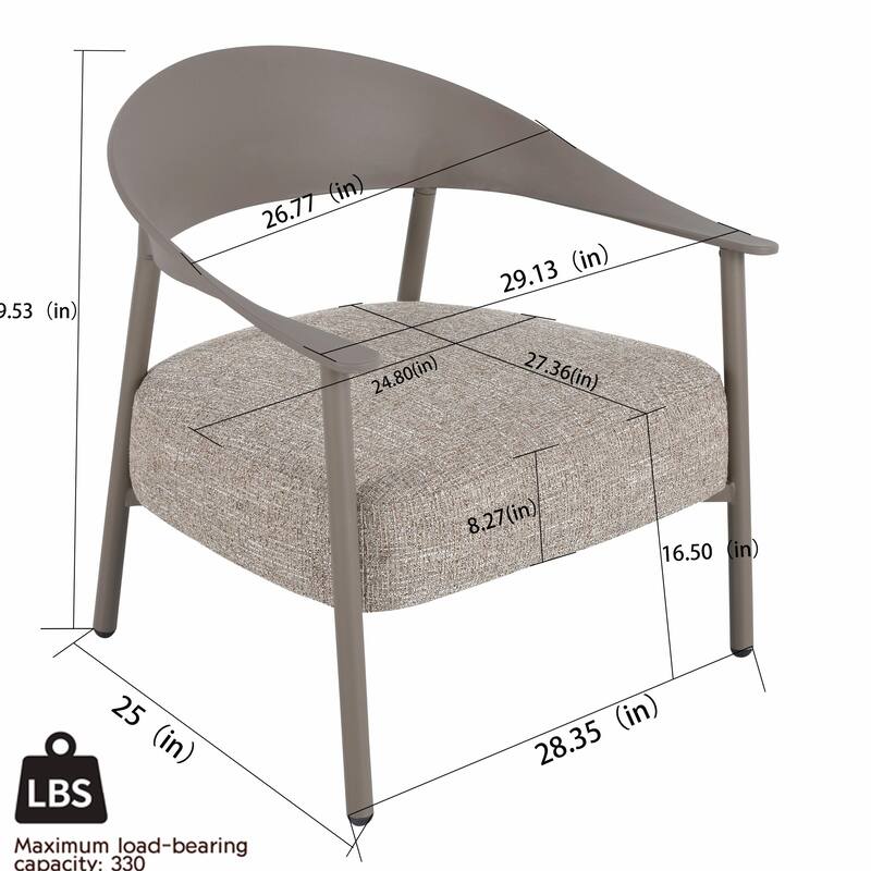 Soft Cushioned Lounge Set - 2 Chairs + 1 Table