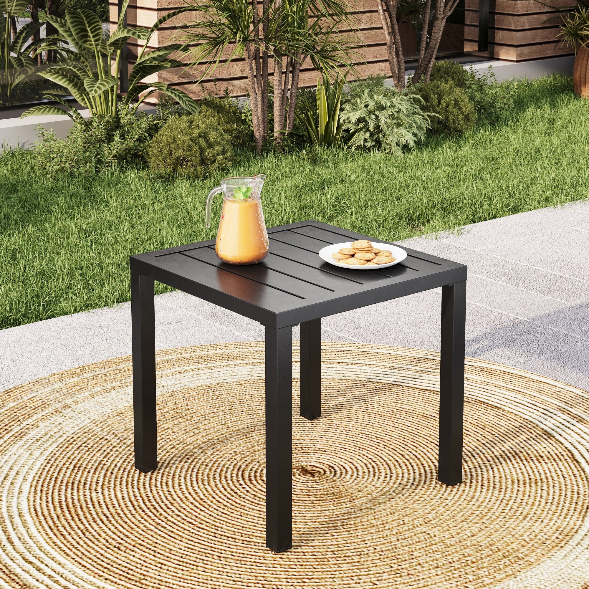 Black metal small side table sale