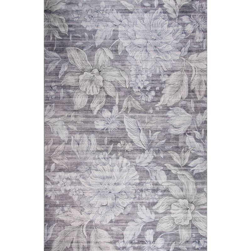 Qoqid Floral Stain Resistant Area Rug By HomeRoots - 3' x 5'