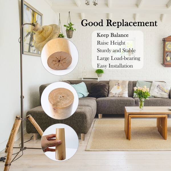 Shop 6 Wood Furniture Leg Chair Desk Feet Round Leg Replacement Set Of 4 4pcs On Sale Overstock 28766333