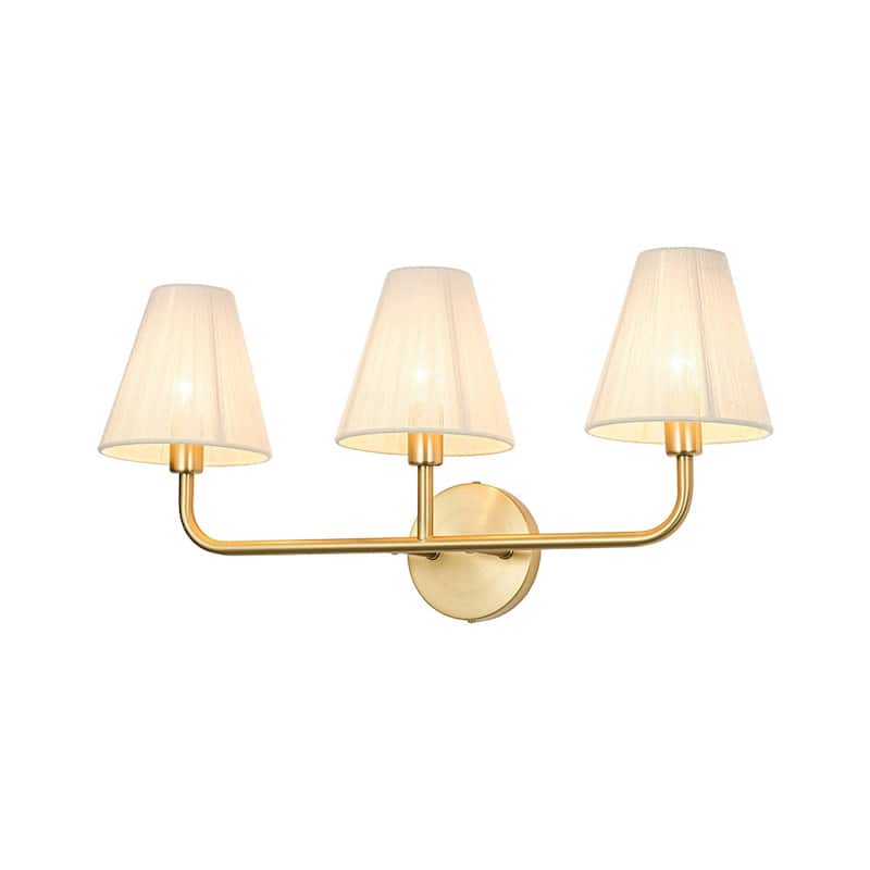 3-Light Woven Ivory String Shade Vanity Wall Lamp 23.6 in