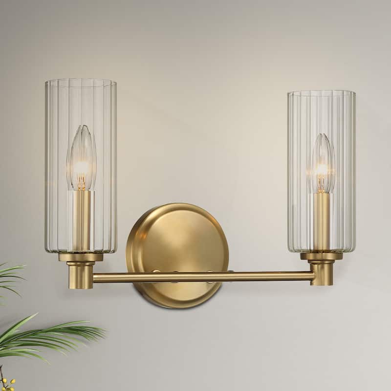 Zana Elegant Double-Light Wall Sconce with Modern Flair - Gold