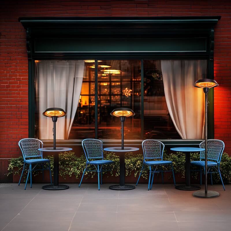 1500W Electric Freestanding Patio Heater, Infrared Heaters, Electric Outdoor Heater 5100 BTU - N/A