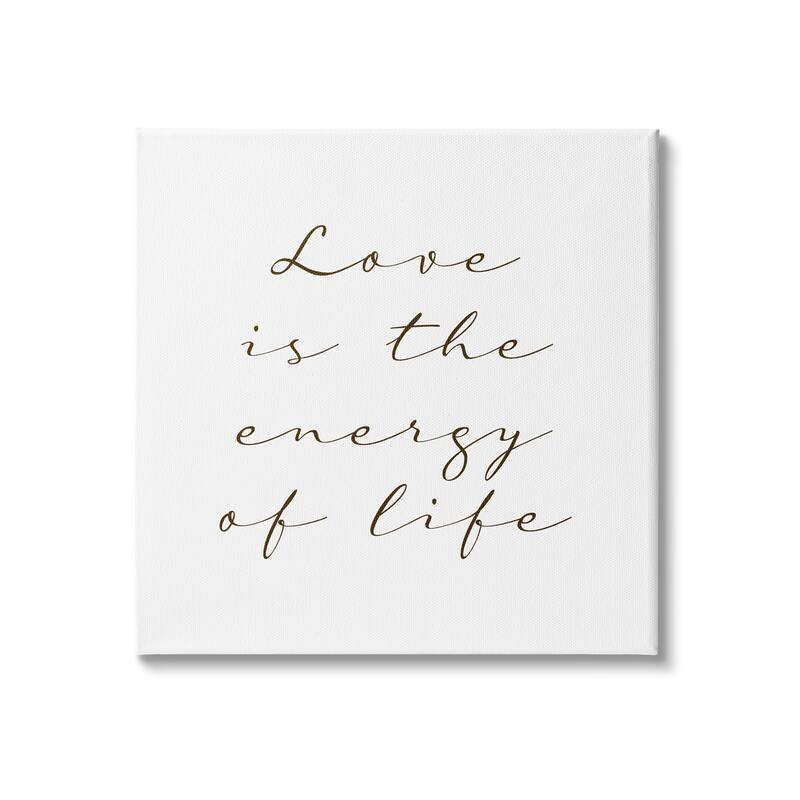 Stupell Love Is Energy of Life Phrase Motivational Romantic Canvas Wall Art - White
