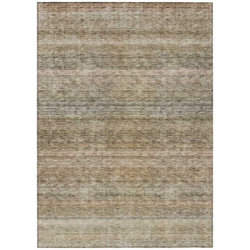 Machine Washable Indoor/ Outdoor Ombre Solid Chantille Rug